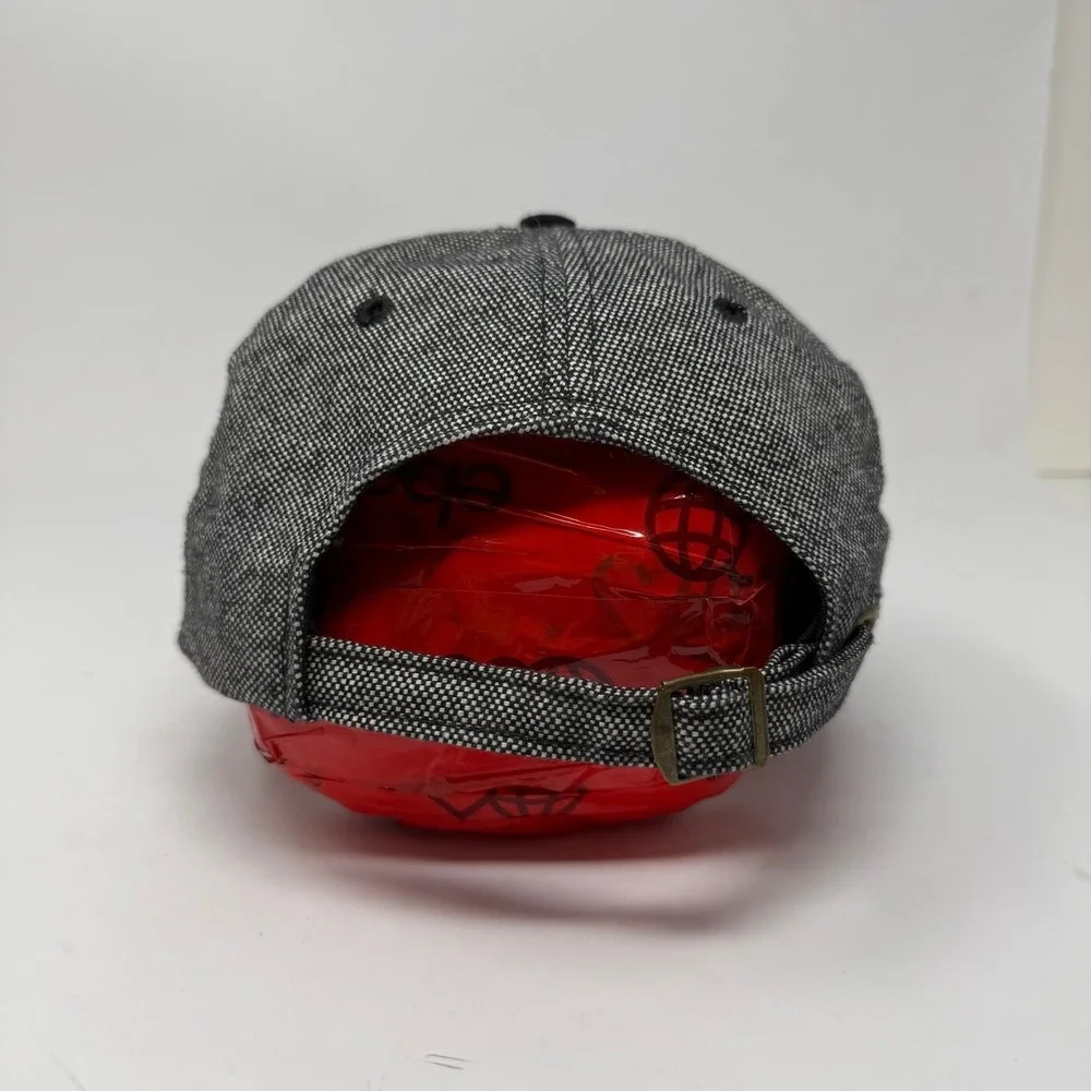 KNP All Time High Fox Patch Hat Mens Gray Black Strapback‎